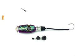 Lobo Lures lock stops installed on a trolling rig showing hardware compatibility