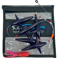 Lobo Lures Prattling Tuna Teaser Daisy Chain creating surface action to attract pelagic fish