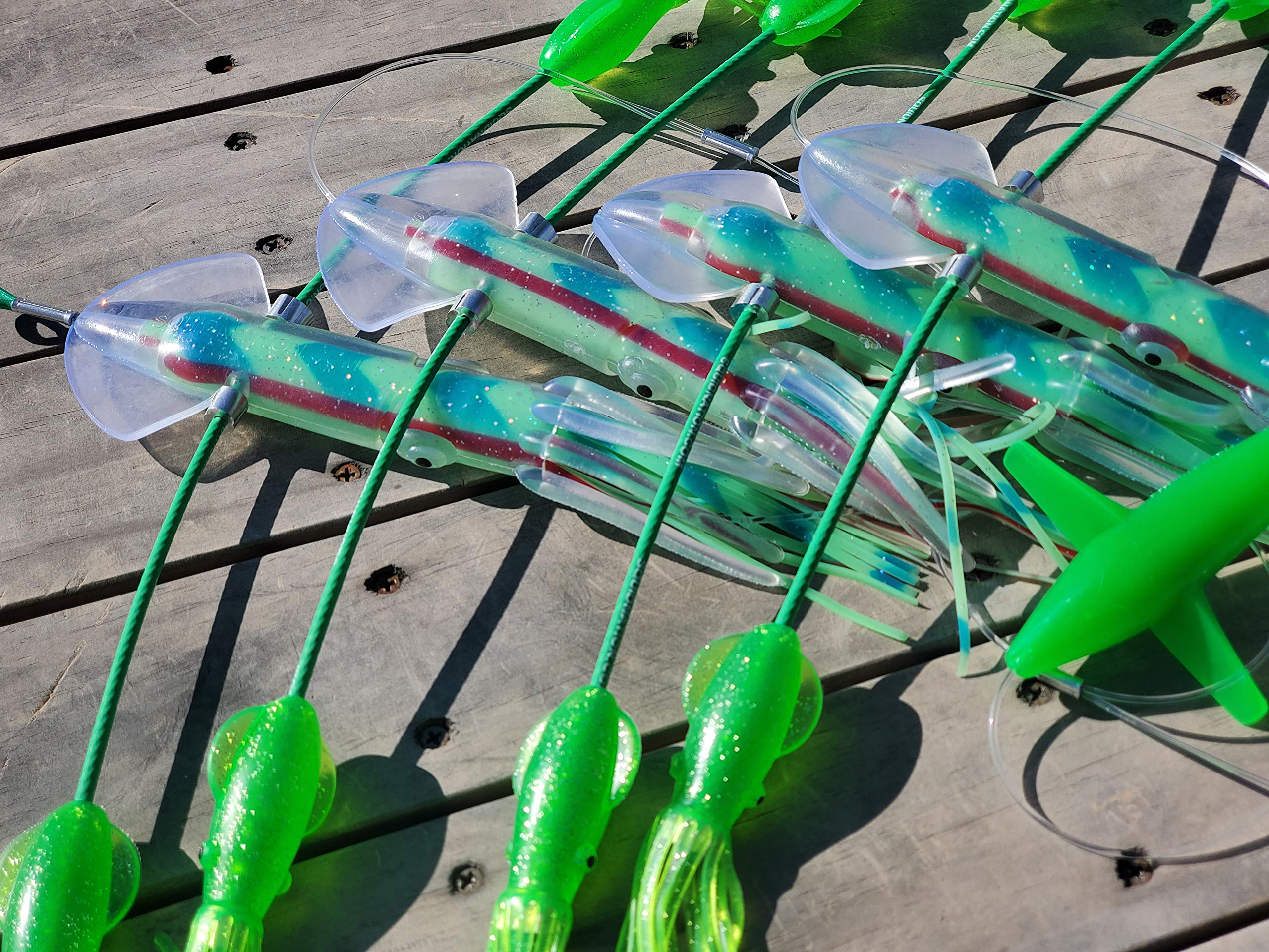 Lobo Lures SquidNation Pakula Edition Marlin-Tuna Daisy Chain, boosts visibility for marlin and tuna.