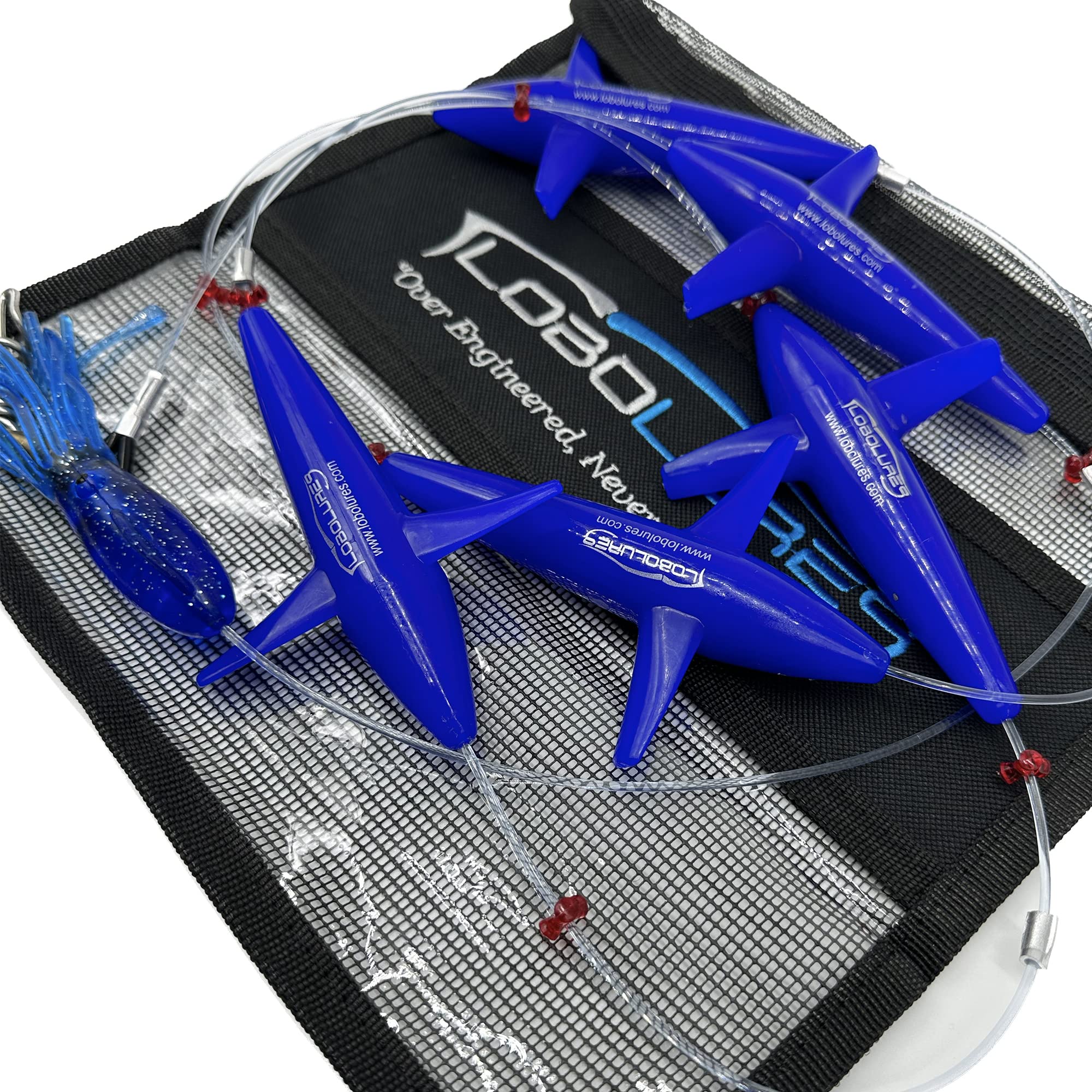 Lobo Lures Storage Bag Electric Blue keeps gear organized on board