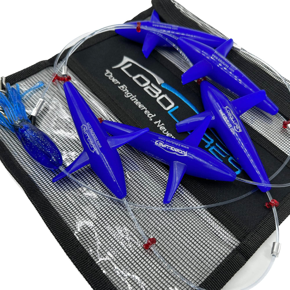 Lobo Lures Storage Bag Electric Blue keeps gear organized on board