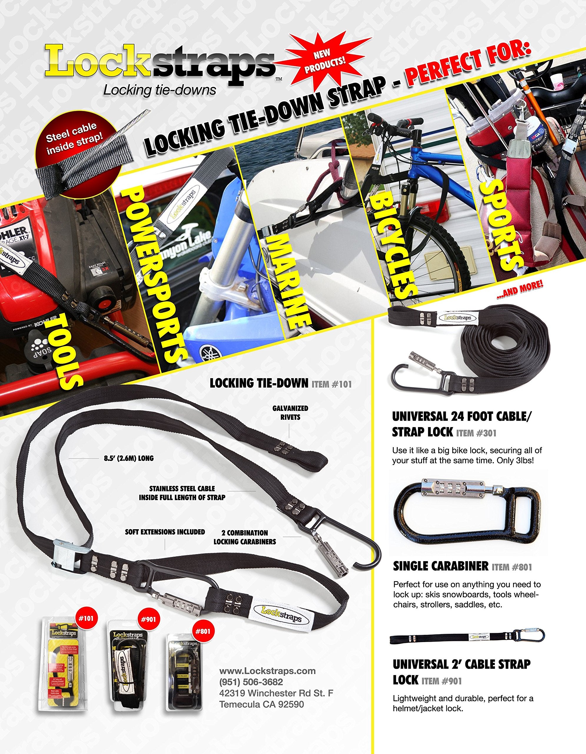 Lockstraps 801 black locking carabiner, durable steel for daily versatility.