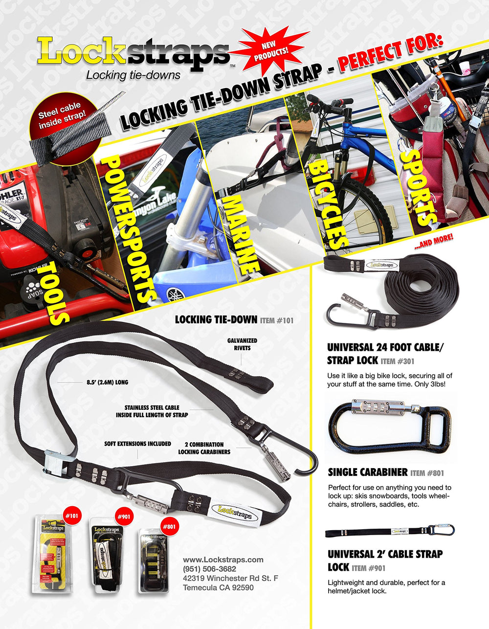 Lockstraps 801 black locking carabiner, durable steel for daily versatility.