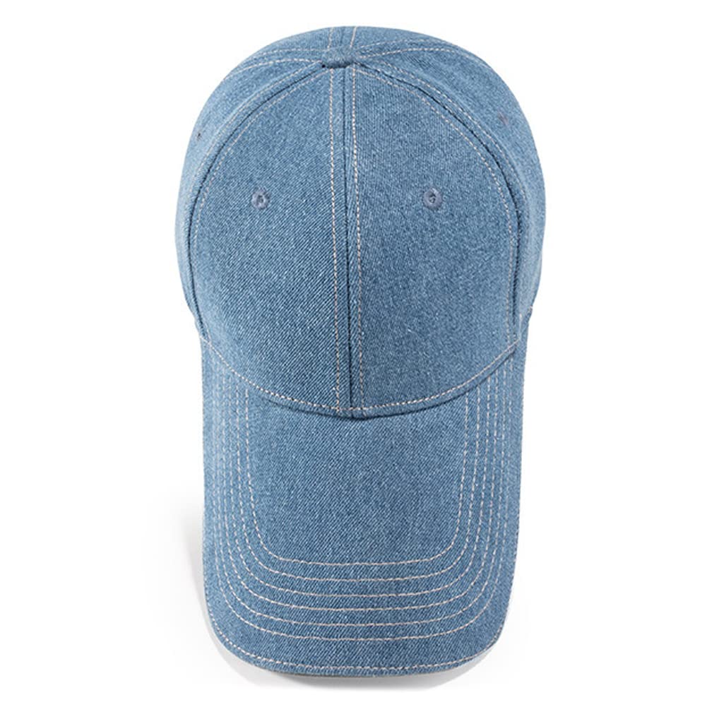 LOCOMO denim cap adjustable fit highlights customizable comfort for different head sizes.