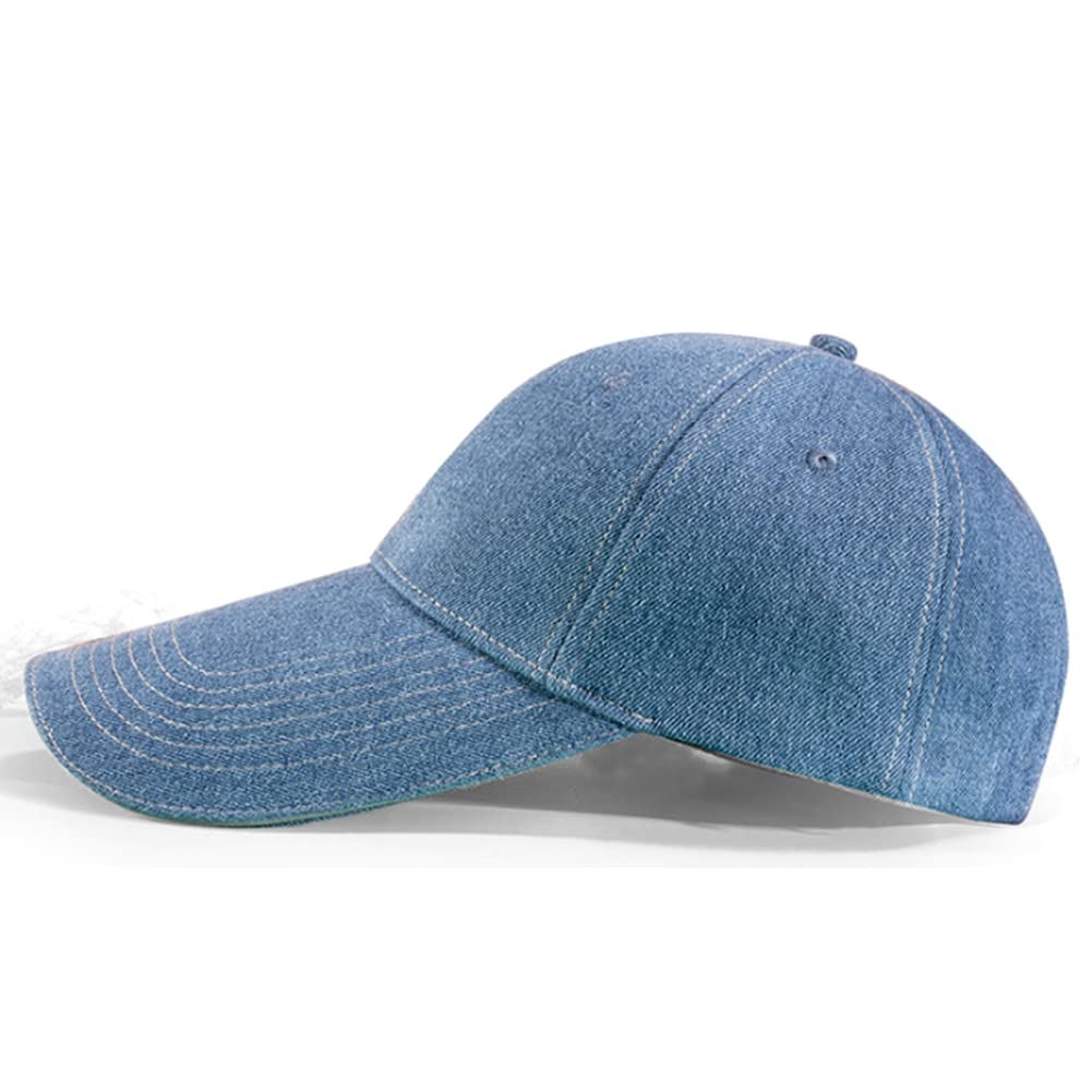 LOCOMO cap detailed stitching on durable denim emphasizes quality and long-term wear.