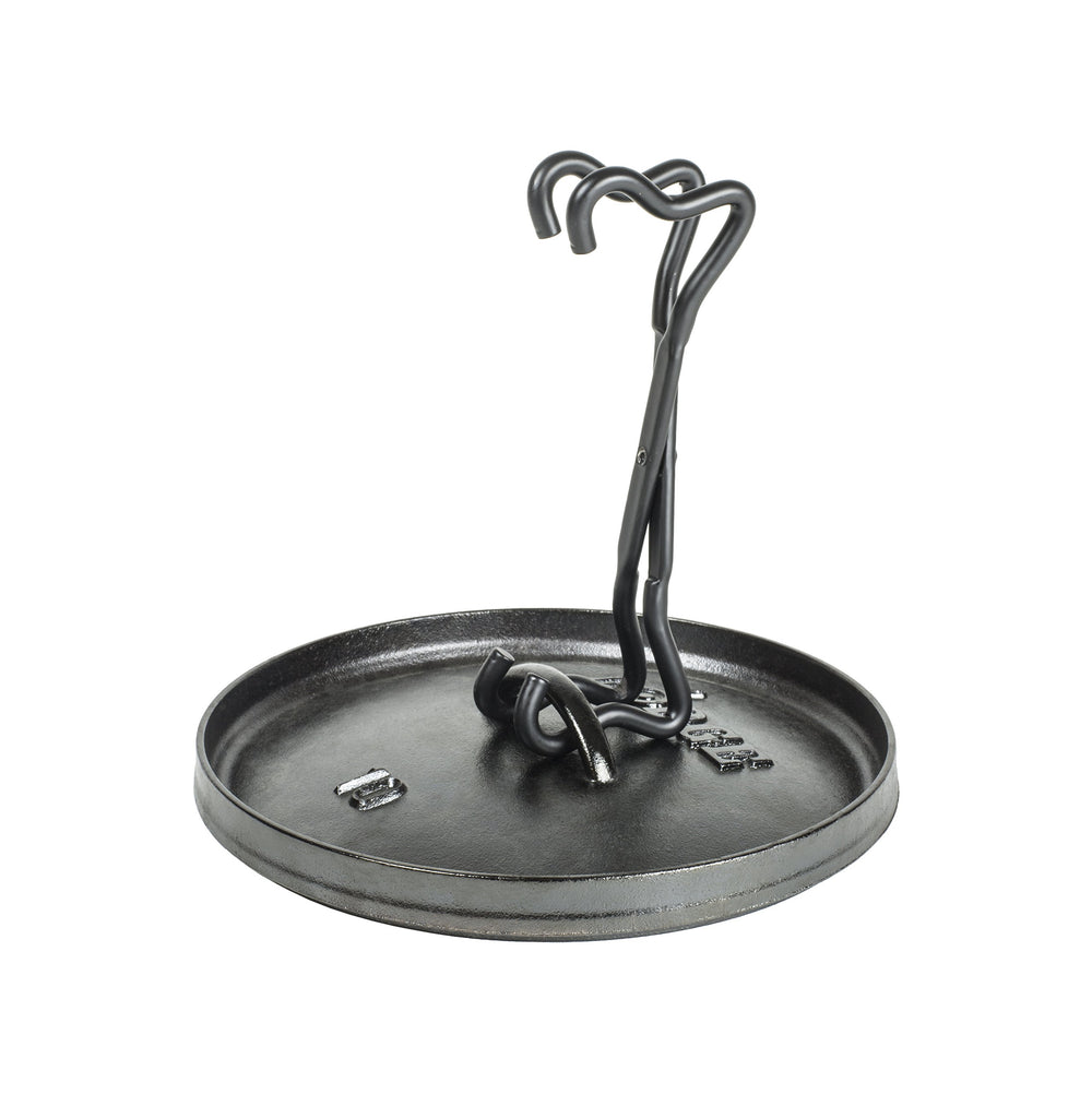 Lodge A5-11 camp dutch oven tool with lid as extra surface for cooking.