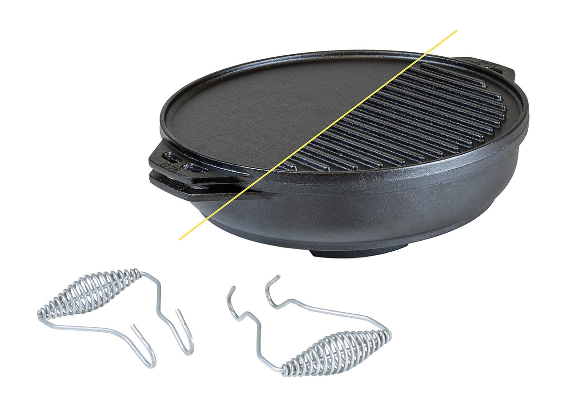 Lodge Cook-It-All 14-inch grill-griddle providing versatile searing and griddling surface.