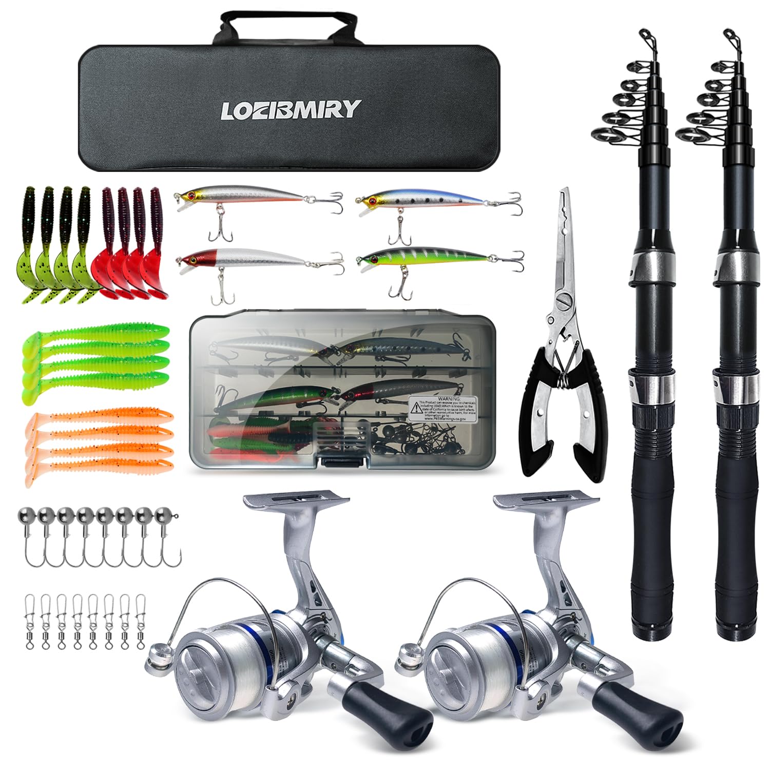 Loeibmiry 6.89ft collapsible rod ready for compact travel and versatile water conditions.