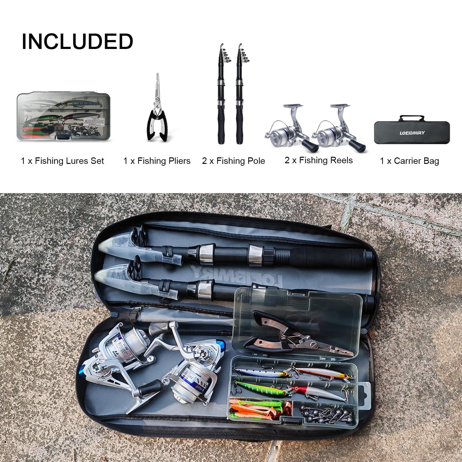 Loeibmiry lure and hook set offers ready-to-use options for various species.