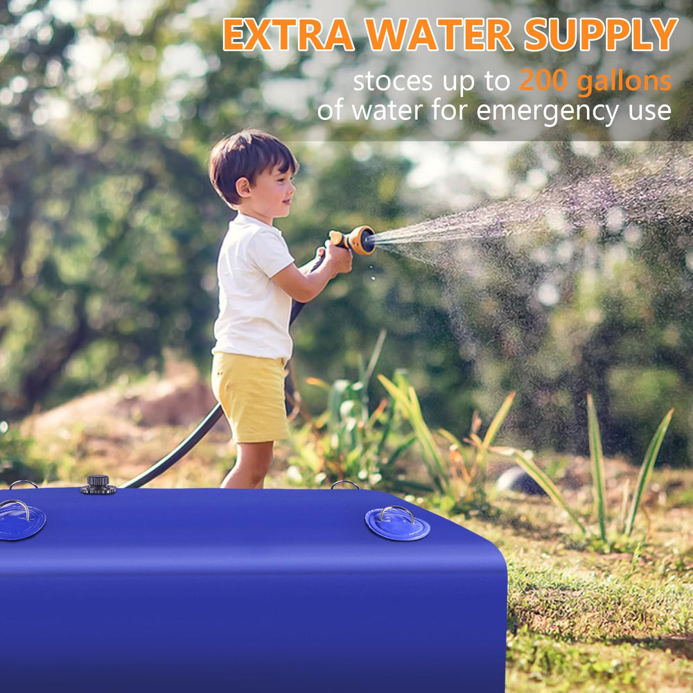 LOFTANK 105-gallon water storage highlights large capacity for garden irrigation and emergency reserves
