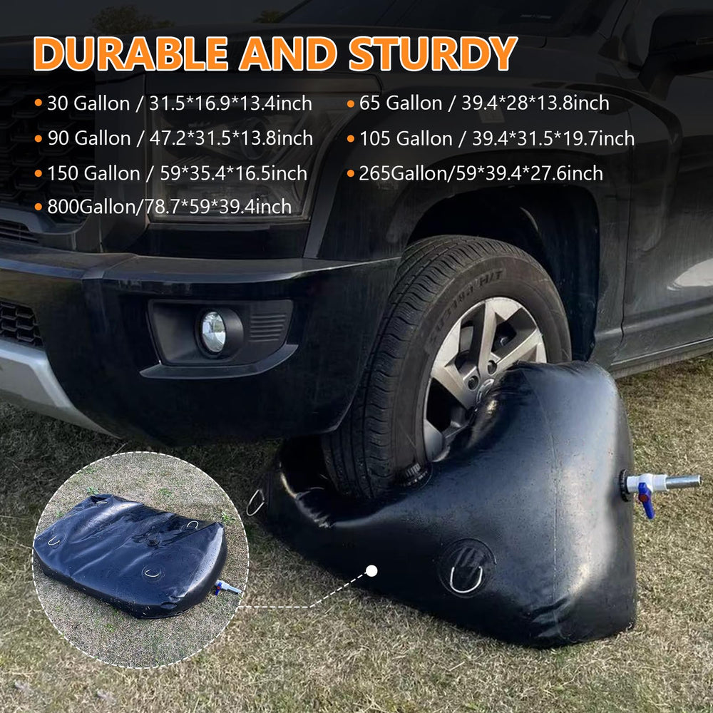 LOFTANK foldable water bladder shown in compact storage mode