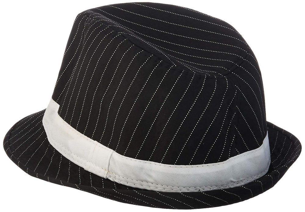 Loftus International 1920s gangster pinstripe fedora back view, great for photo shoots