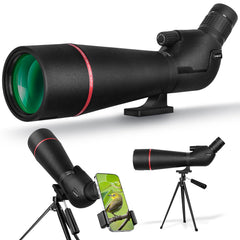 Logisaf BAK4 spotting scope front view for field observations with bright distant targets.