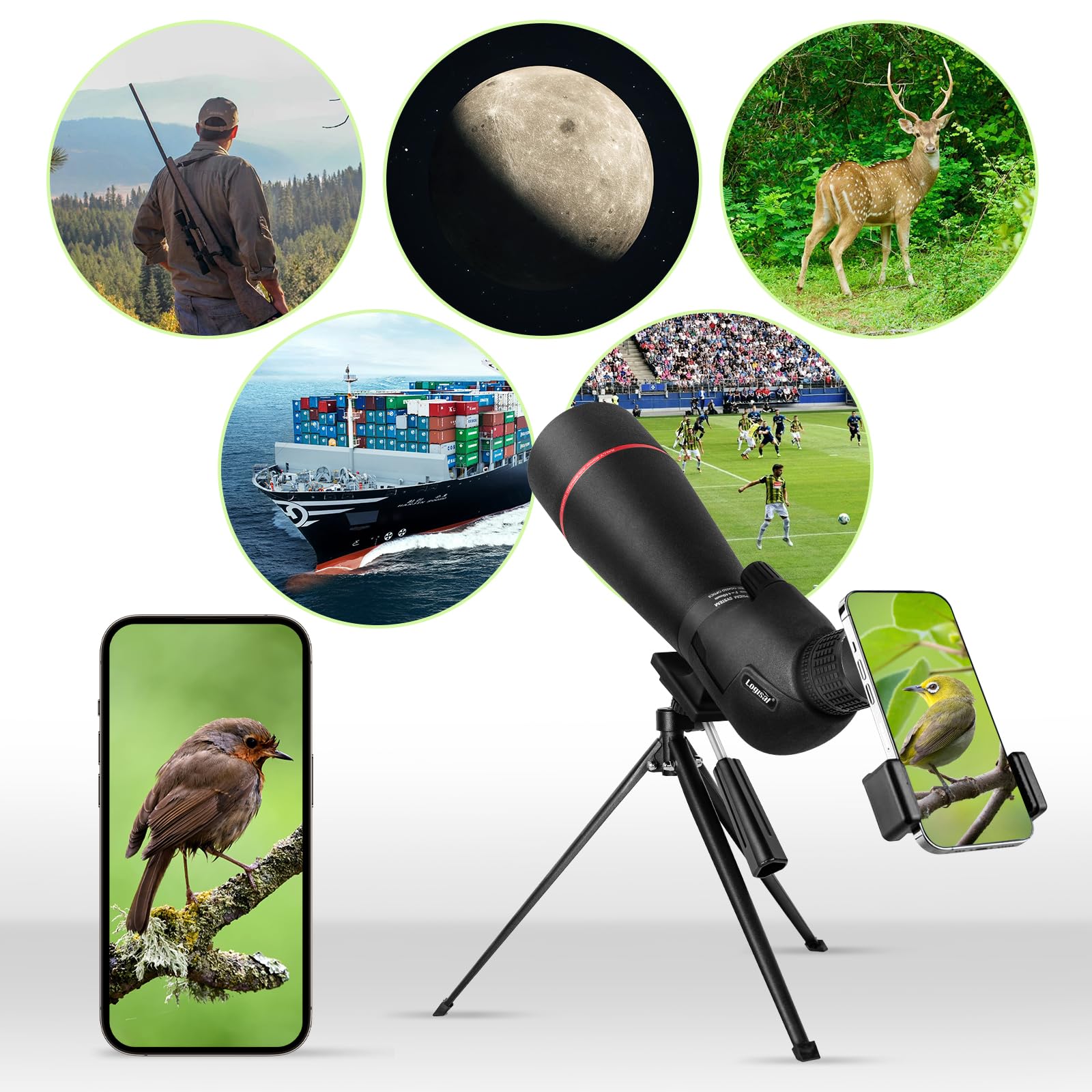 Logisaf BAK4 spotting scope phone adapter ready for digiscoping on the go.