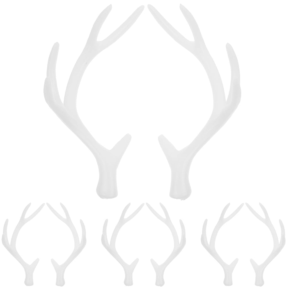 LOGOFUN 4Pair mini deer antlers in white for decorative setups and display.