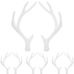 LOGOFUN 4Pair mini deer antlers in white for decorative setups and display.