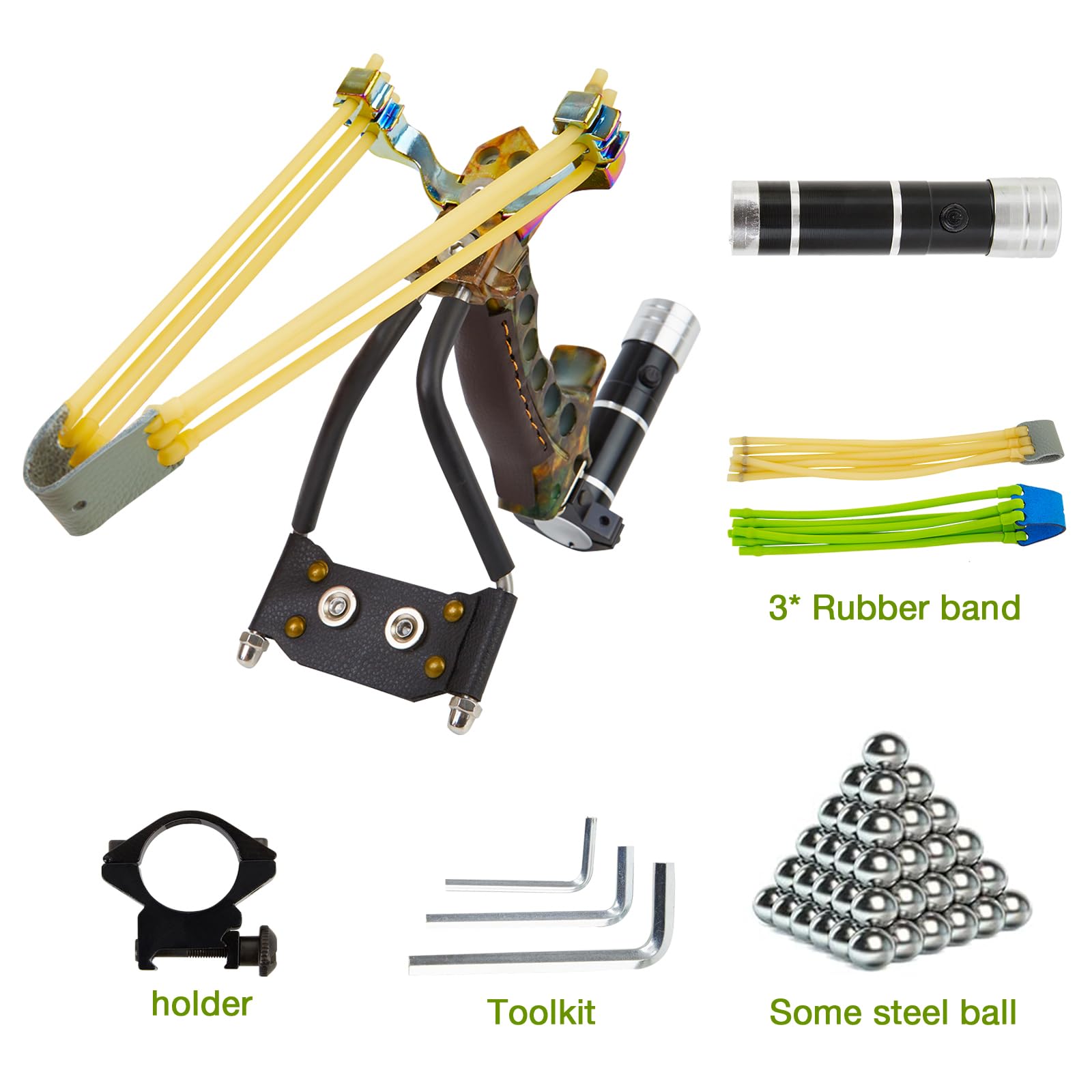 LOLBUY slingshot with three high velocity bands ready for powerful launches.