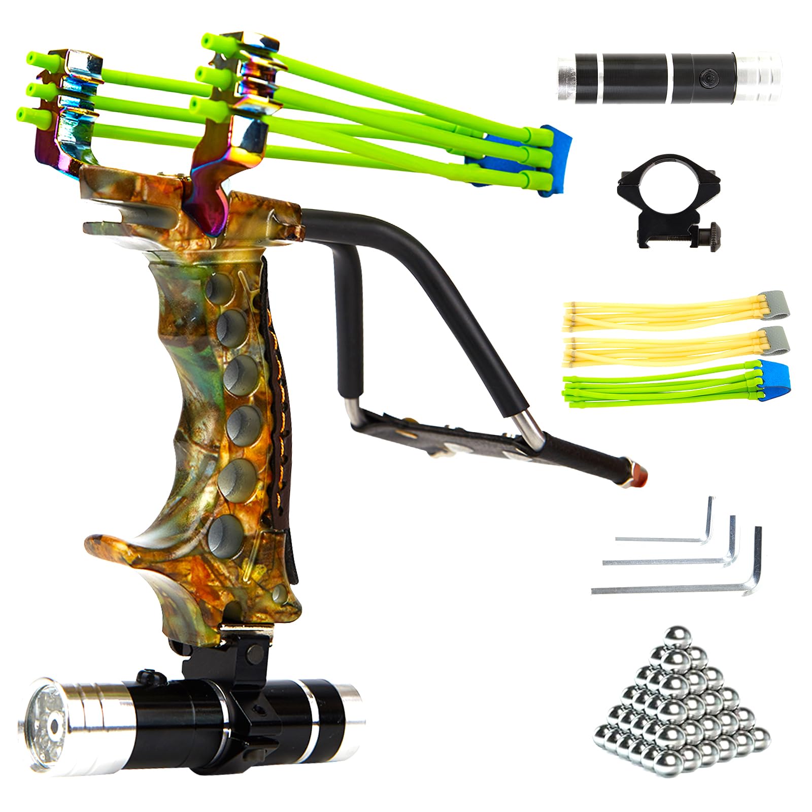 LOLBUY stainless hunting slingshot body with durable alloy construction for lasting use.