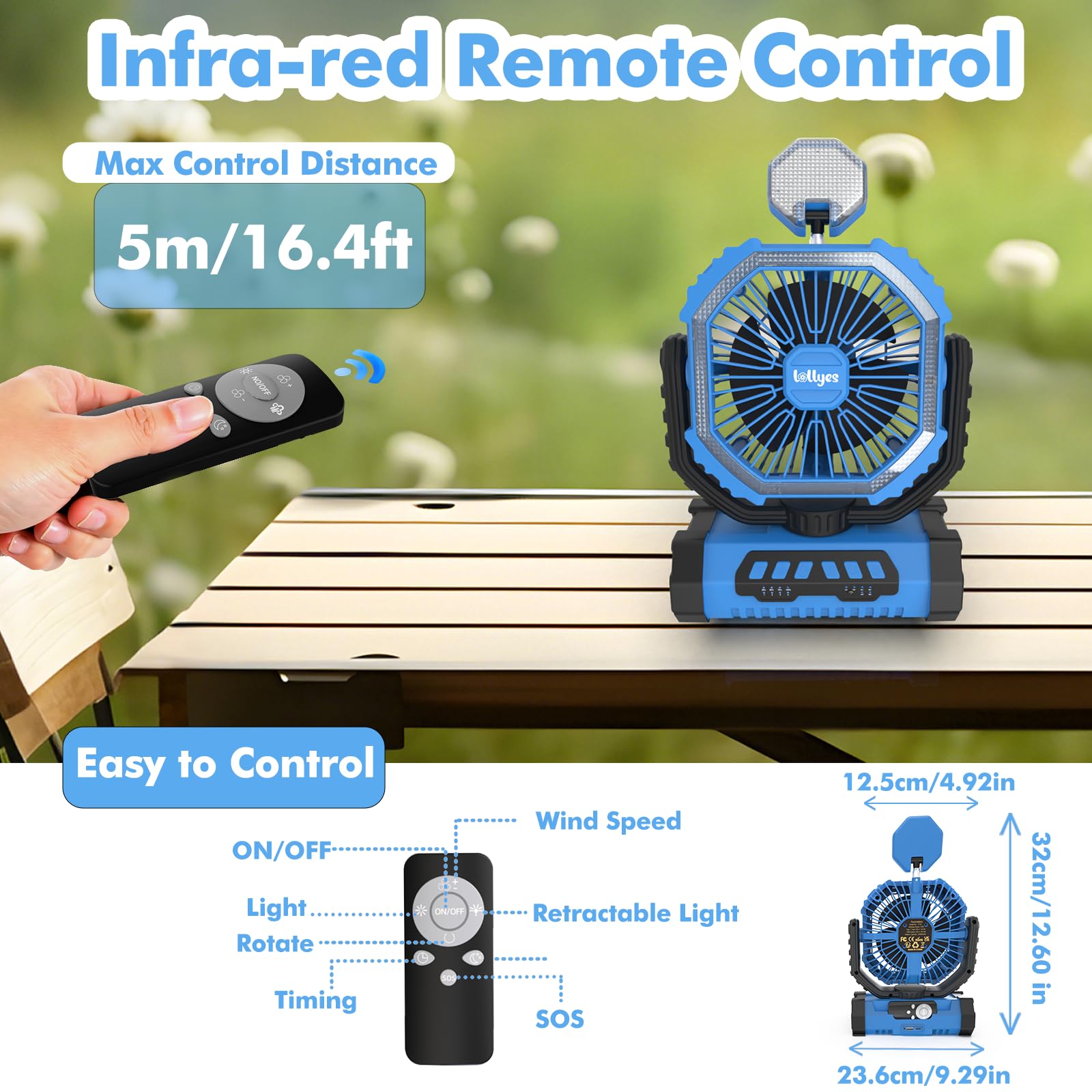 Lollyes dual charging ports back panel support phone charging while you stay cool.