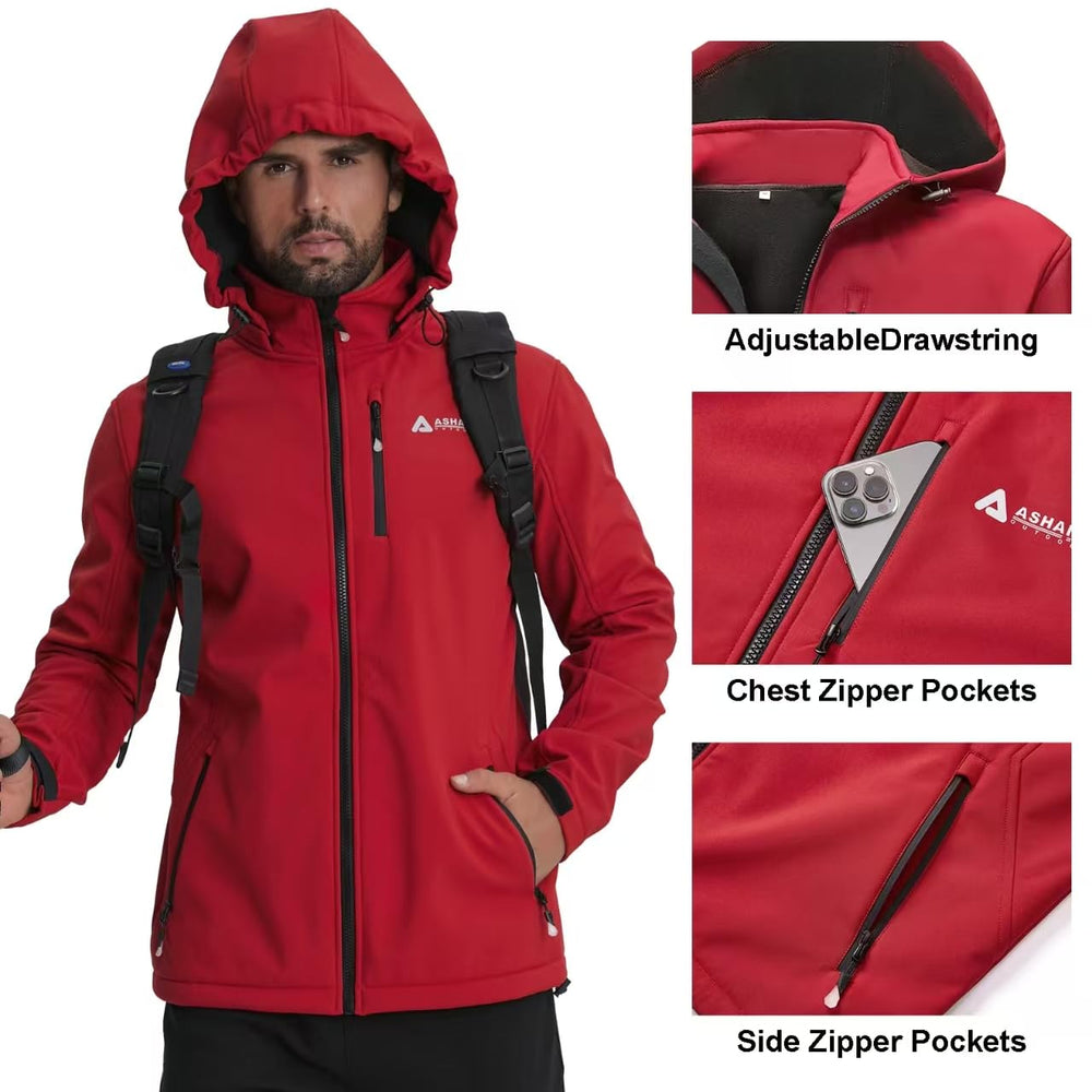 Lololeneon softshell jacket chest pocket designed for quick-access essentials