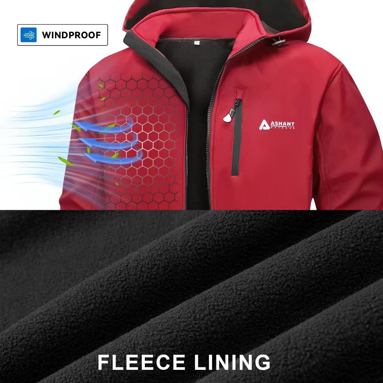 Lololeneon softshell jacket hood removable feature for versatile protection