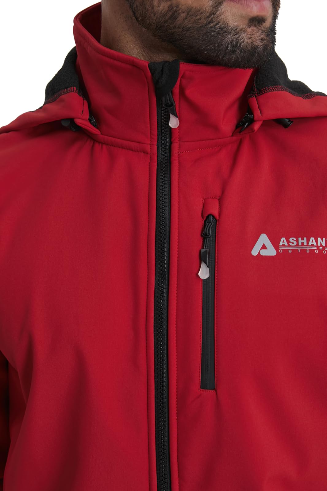 Lololeneon softshell jacket on model during a hike illustrating outdoor versatility