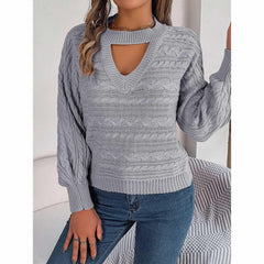 Lolvmvchi fall pullover sweater in grey delivers cozy warmth.