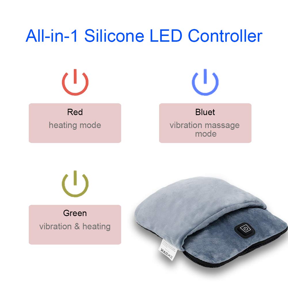 lomitech foot warmer built-in USB cord and pocket keep cables organized