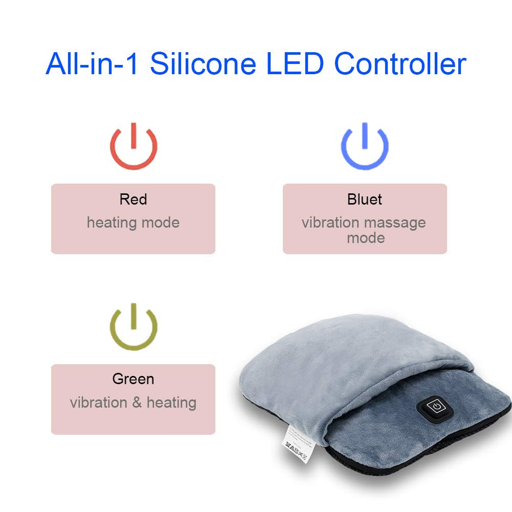 lomitech foot warmer built-in USB cord and pocket keep cables organized