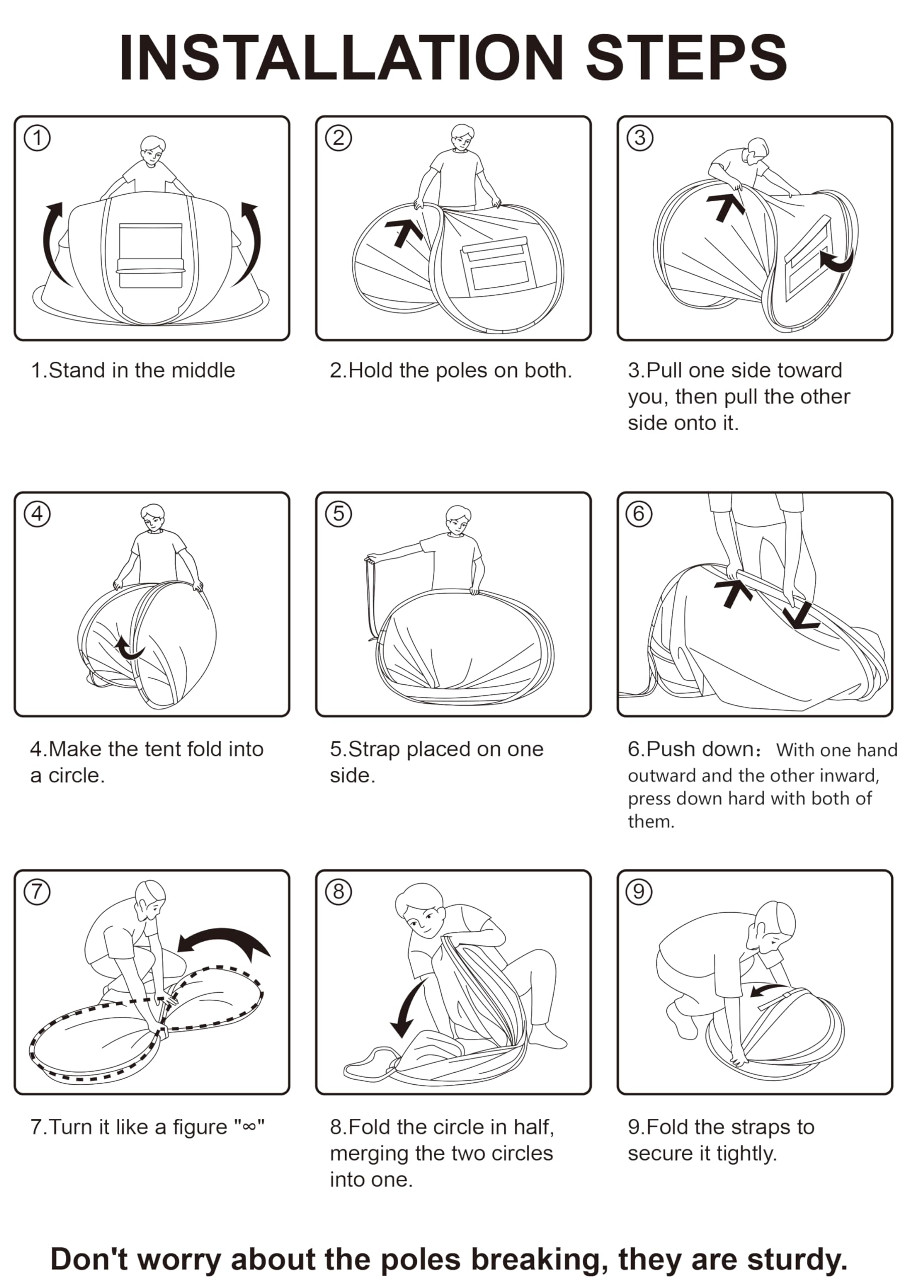 Londtren pop up tent pegs and wind ropes secure shelter on uneven ground