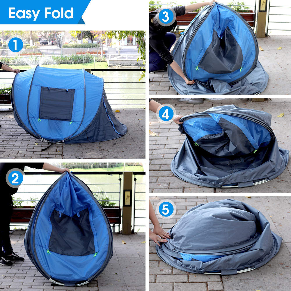Londtren pop-up tent interior-size reveals 9.2 x 6.6 ft area for 3-4 people.