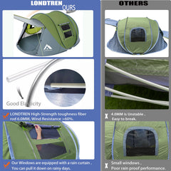Londtren pop up tent mesh doors provide breeze and airflow for comfortable nights