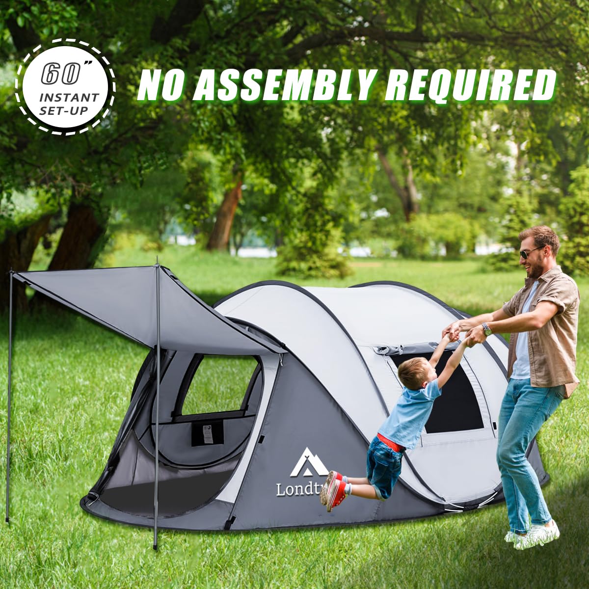 Londtren pop-up tent setup in seconds demonstrates instant deployment and time-saving camping