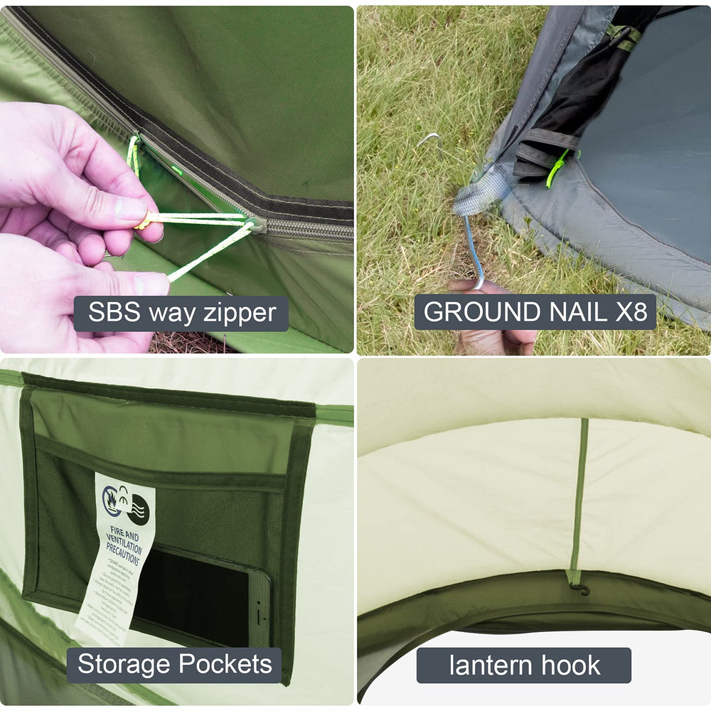 Londtren pop up tent vestibule keeps muddy gear outside the main space
