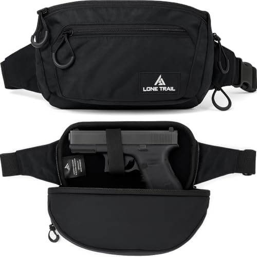 Lone Trail large CCW fanny pack front view enhances discreet daily carry with quick access.