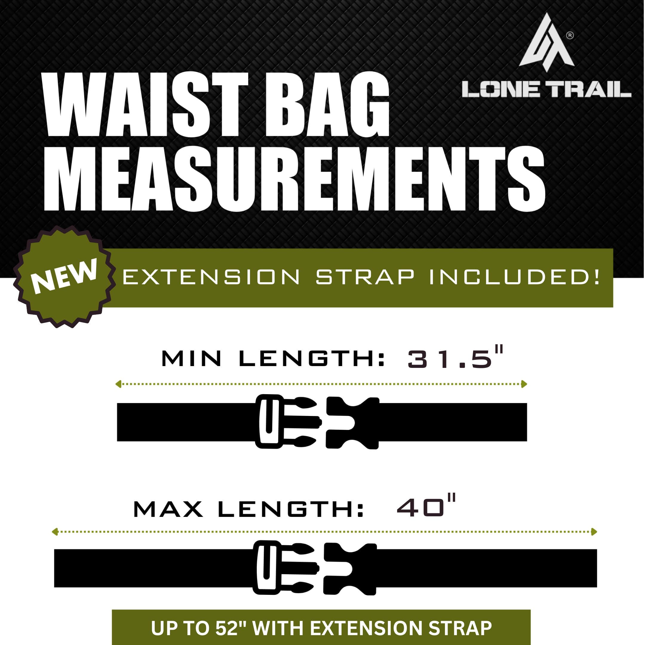Lone Trail large CCW fanny pack organization compartments keep essentials accessible.