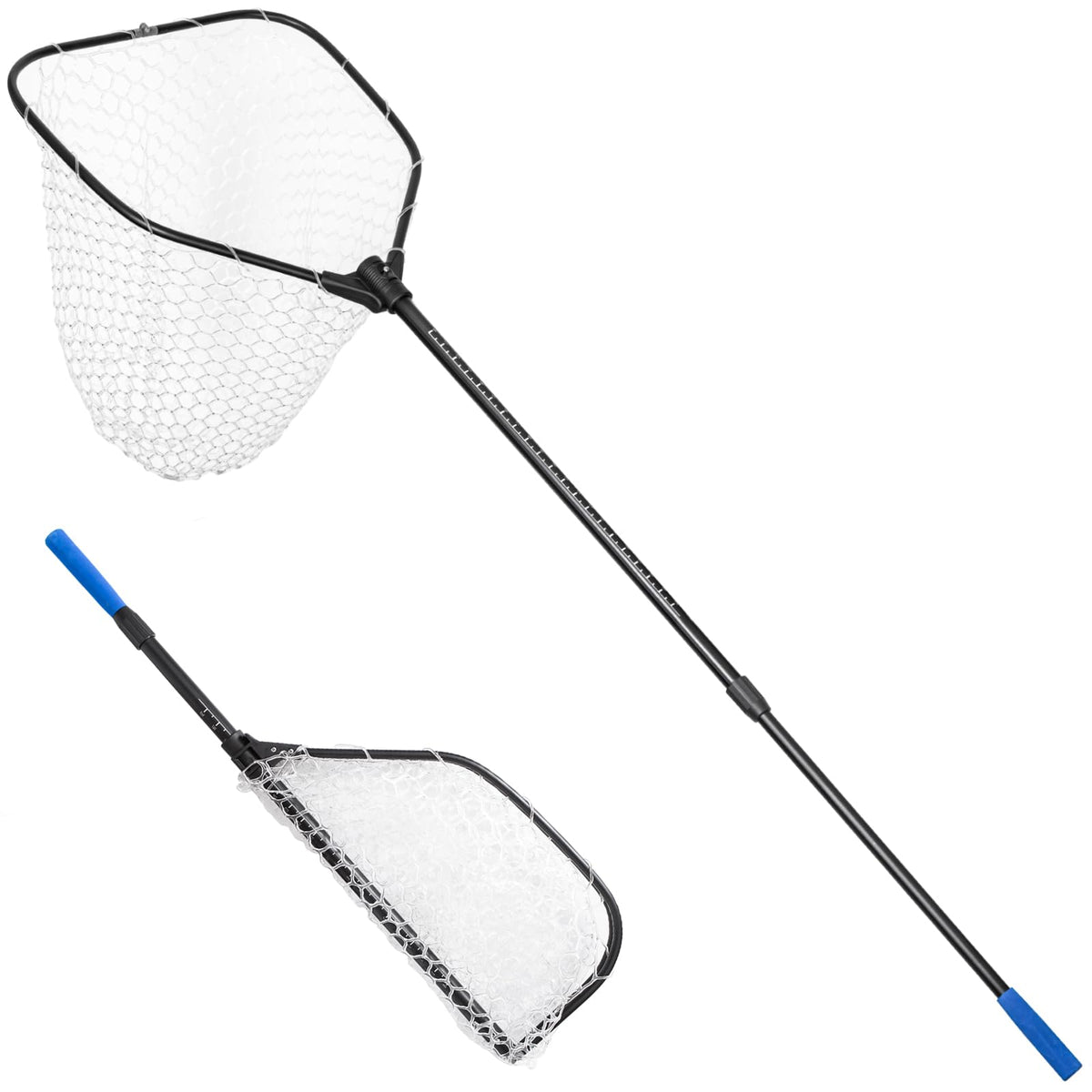 Long fishing net with telescoping handle extended from 56 to 75 inches