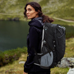 Long Keeper 40L hiking backpack back panel with breathable padding for comfort