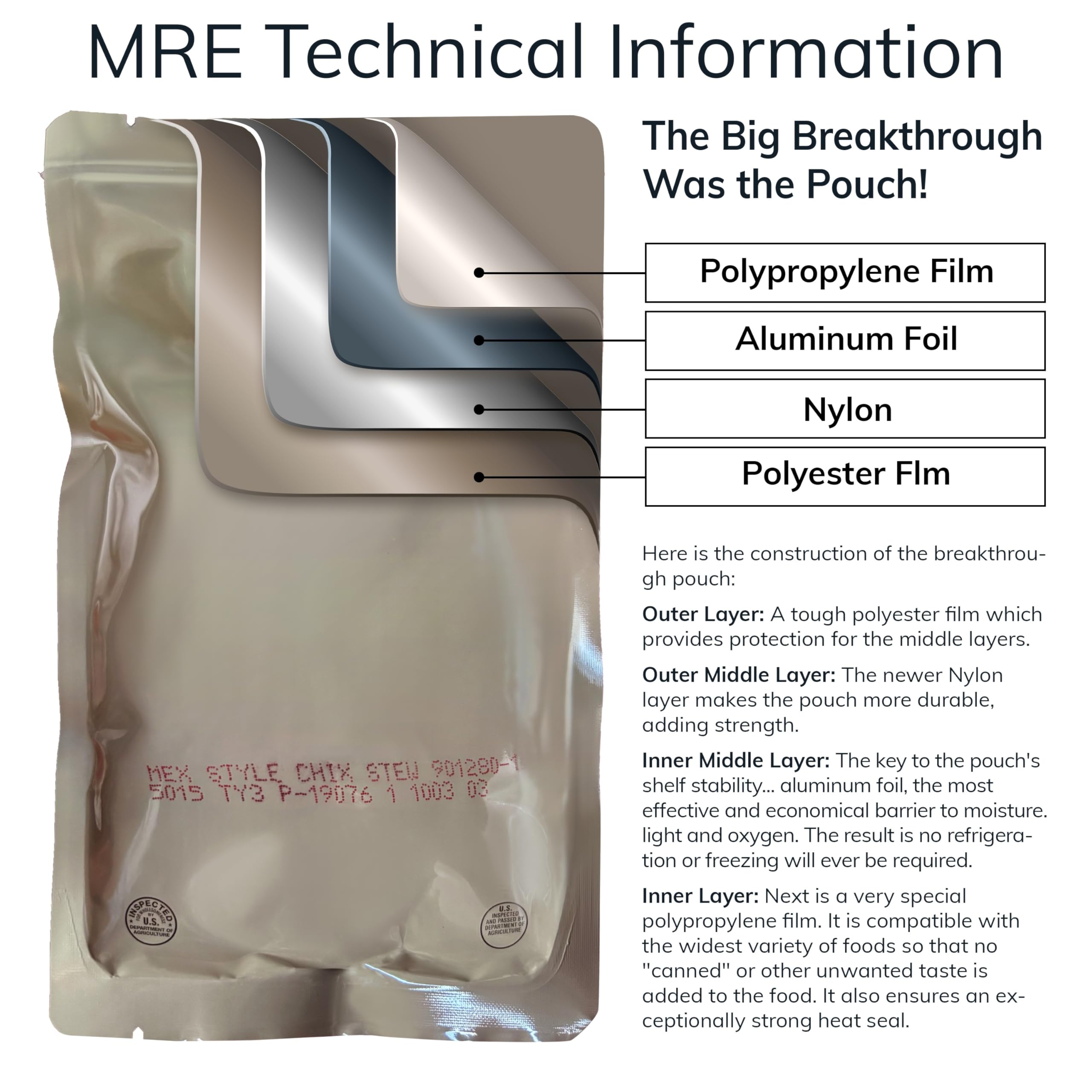 Long Life Food Depot MRE Entree Chili with Beans protein-packed survival meal on the go