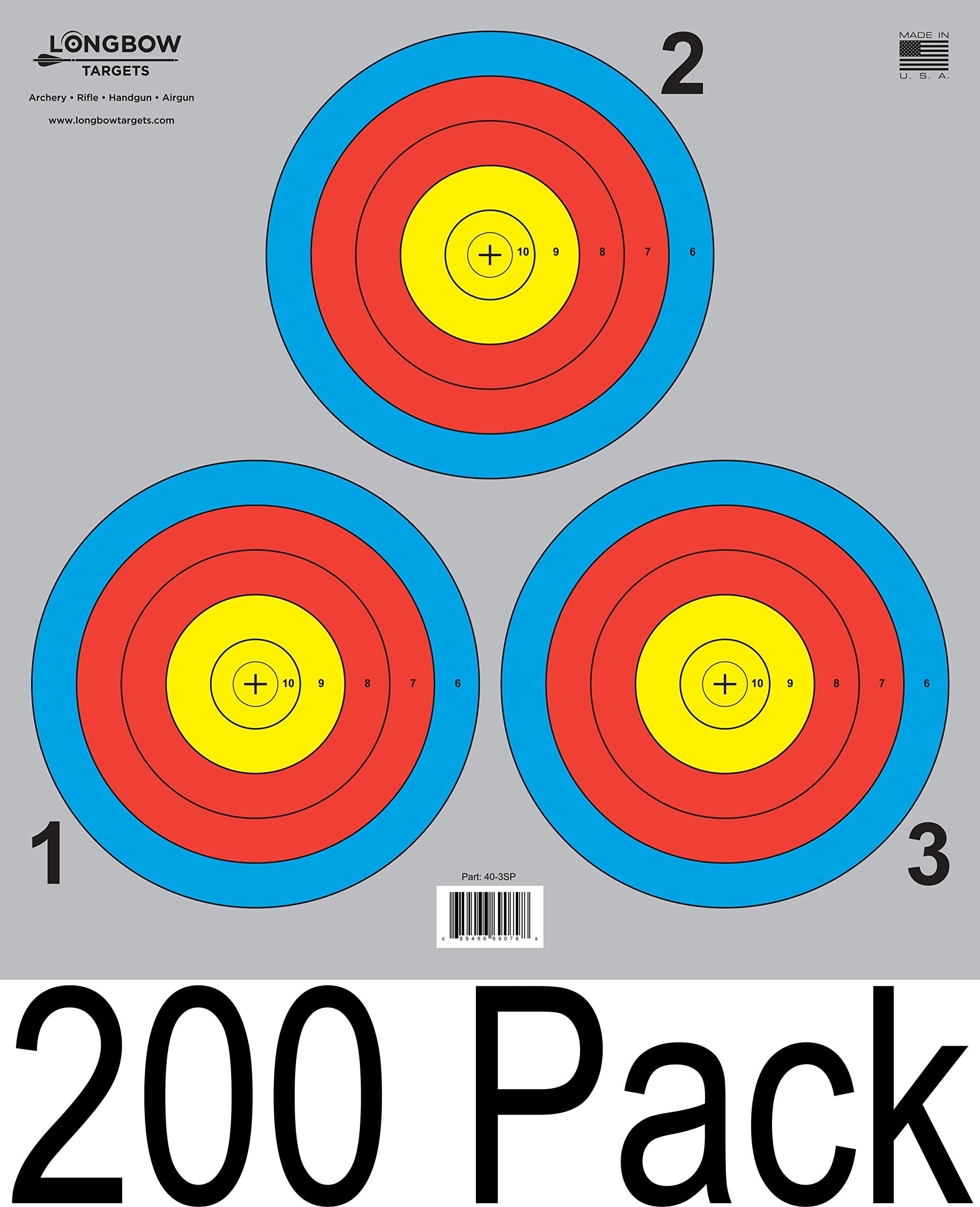 Longbow 3-spot Vegas target image showing a durable 40 cm target for long practice sessions.