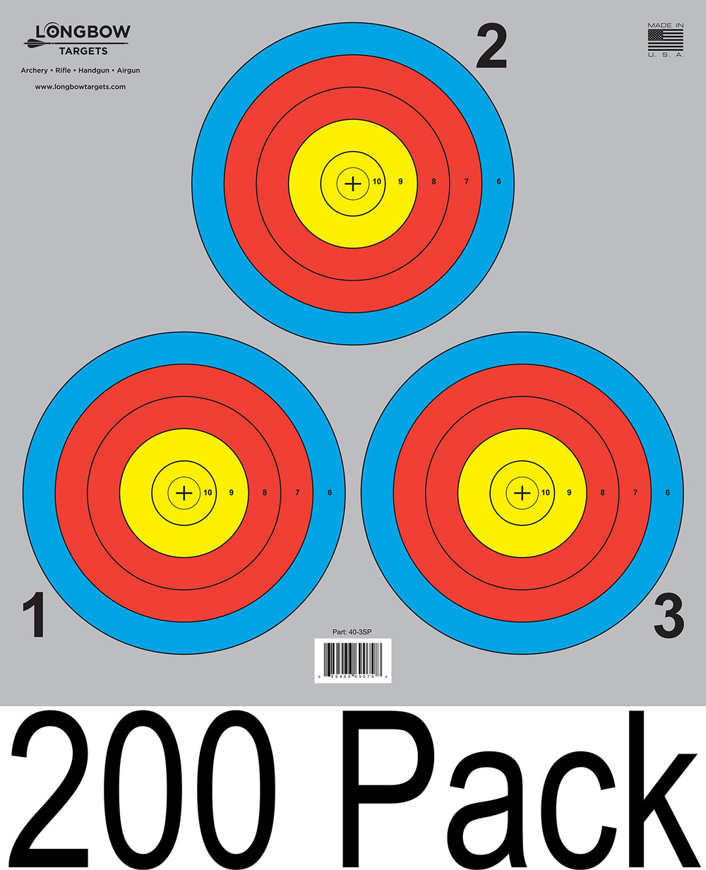 Longbow 3-spot Vegas target image showing a durable 40 cm target for long practice sessions.