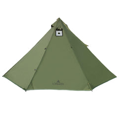 Longeek four-person tent shows durable waterproof shell in rugged outdoor use