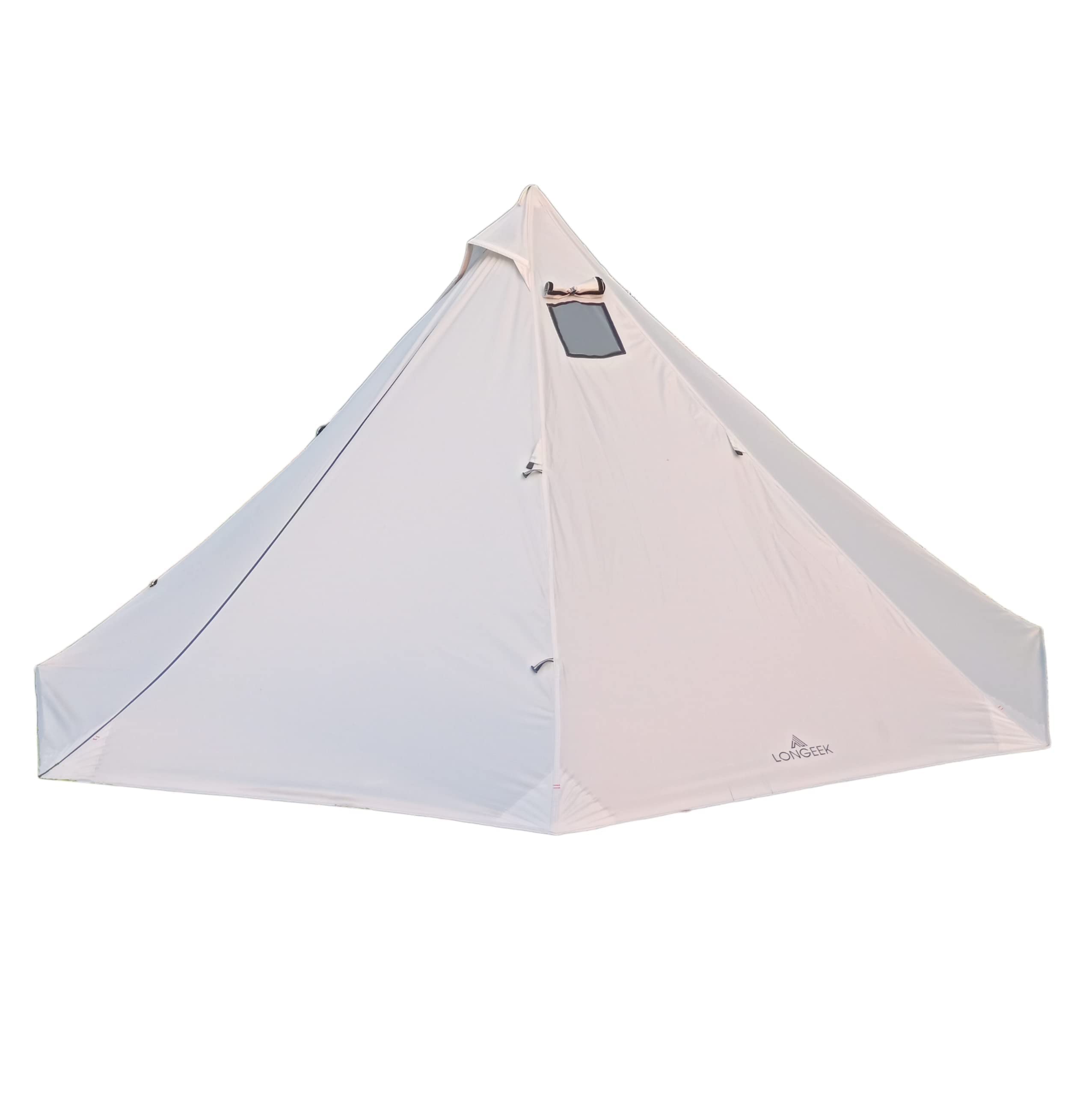 Longeek hot tent teepee porch shows spacious interior ideal for family camping and shade