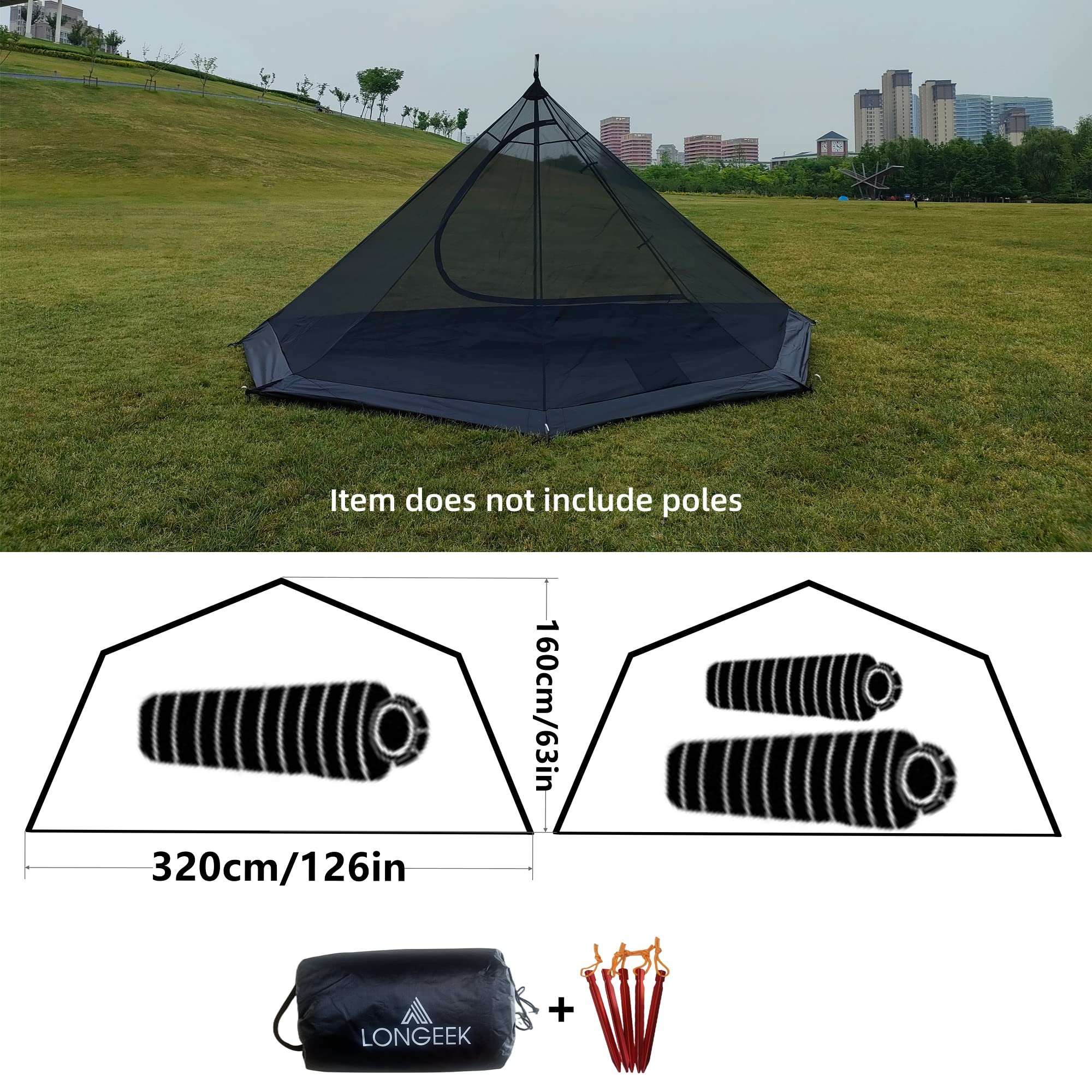 Longeek tent waterproof floor protects against moisture on damp nights