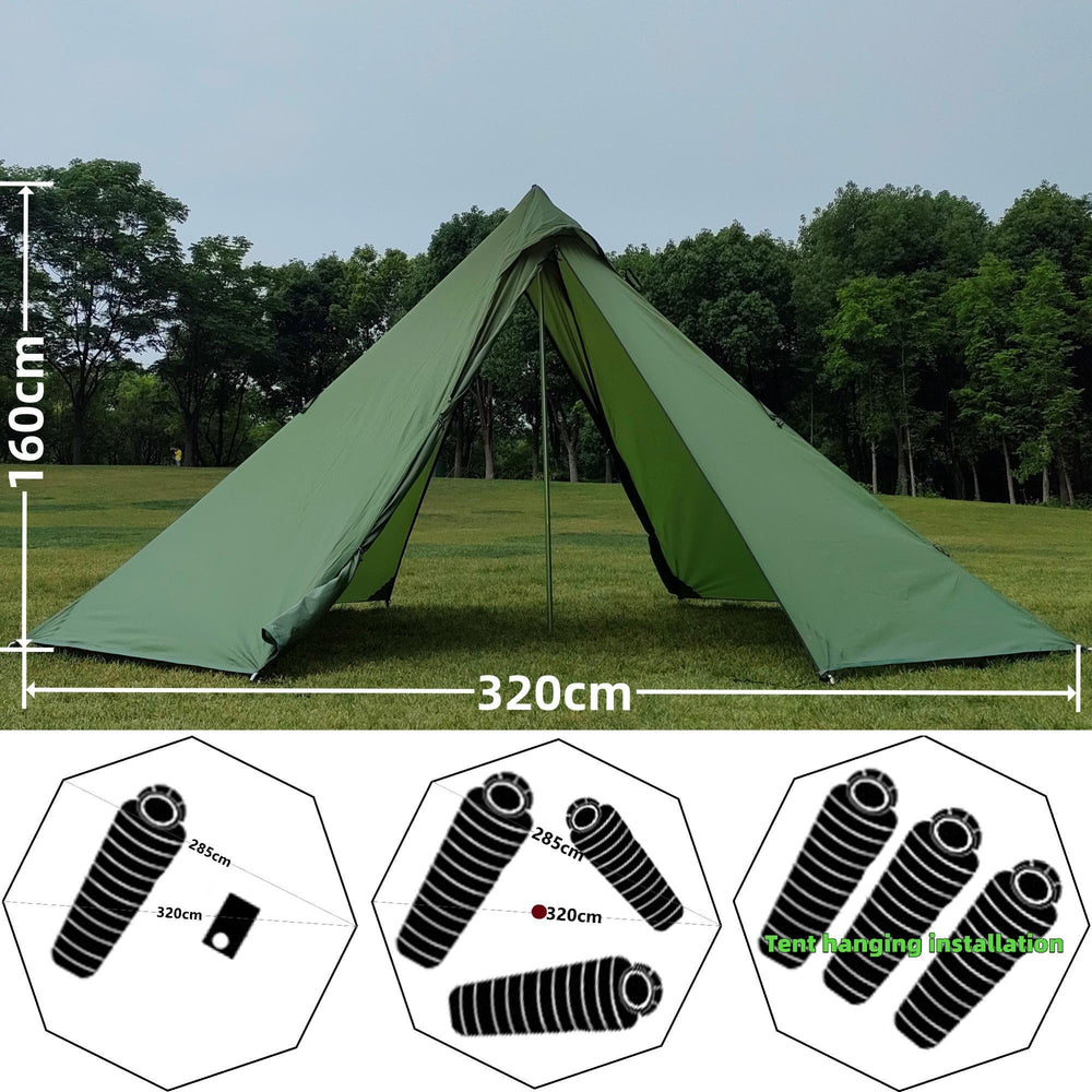 Longeek Tipi tent vents and doors demonstrate versatile airflow across seasons.