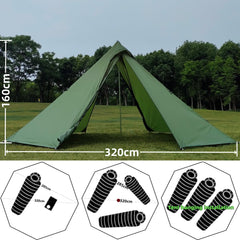 Longeek Tipi tent vents and doors demonstrate versatile airflow across seasons.