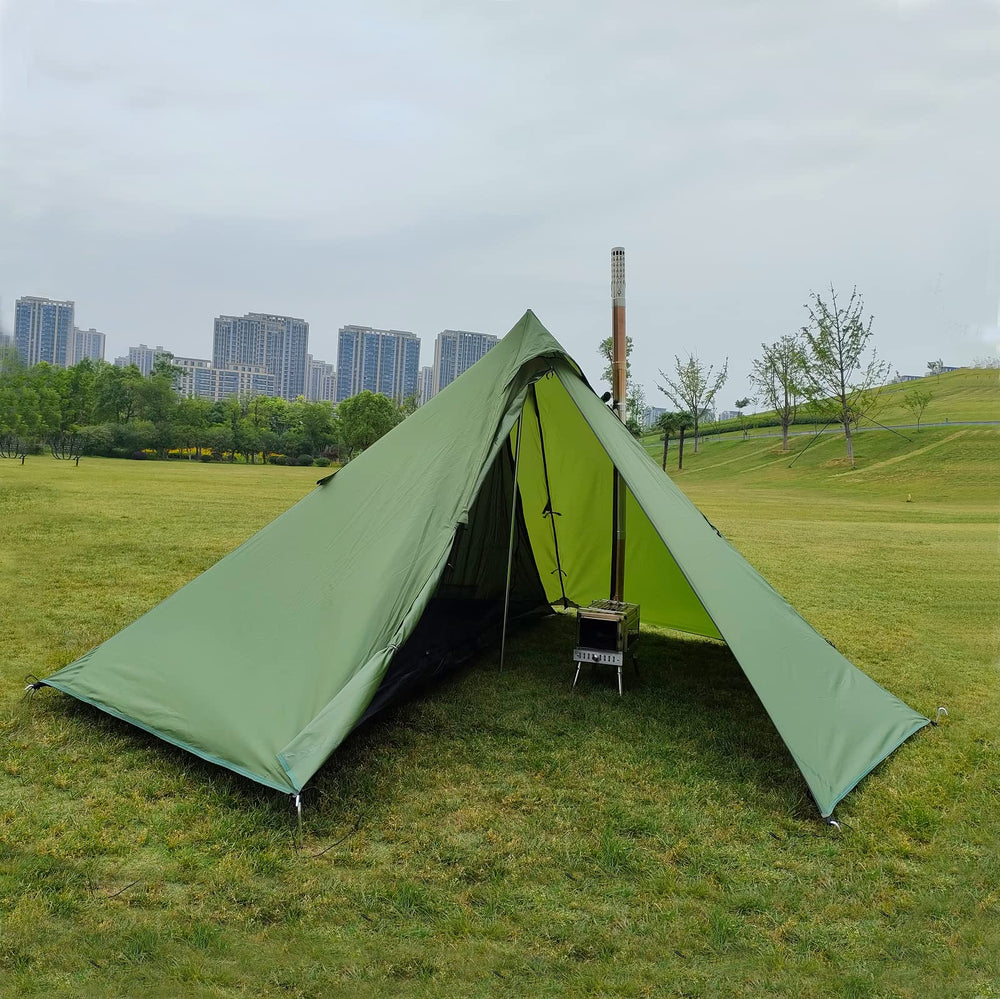 Longeek Tipi tent reflective rope secures the tent at night.