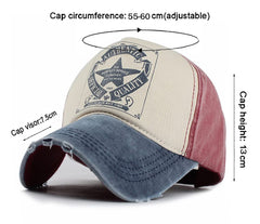 LONGTEN cap with cross letters and rivets for urban fashion detail