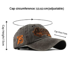 LONGTEN cap with frayed edge adds retro texture for casual wear.
