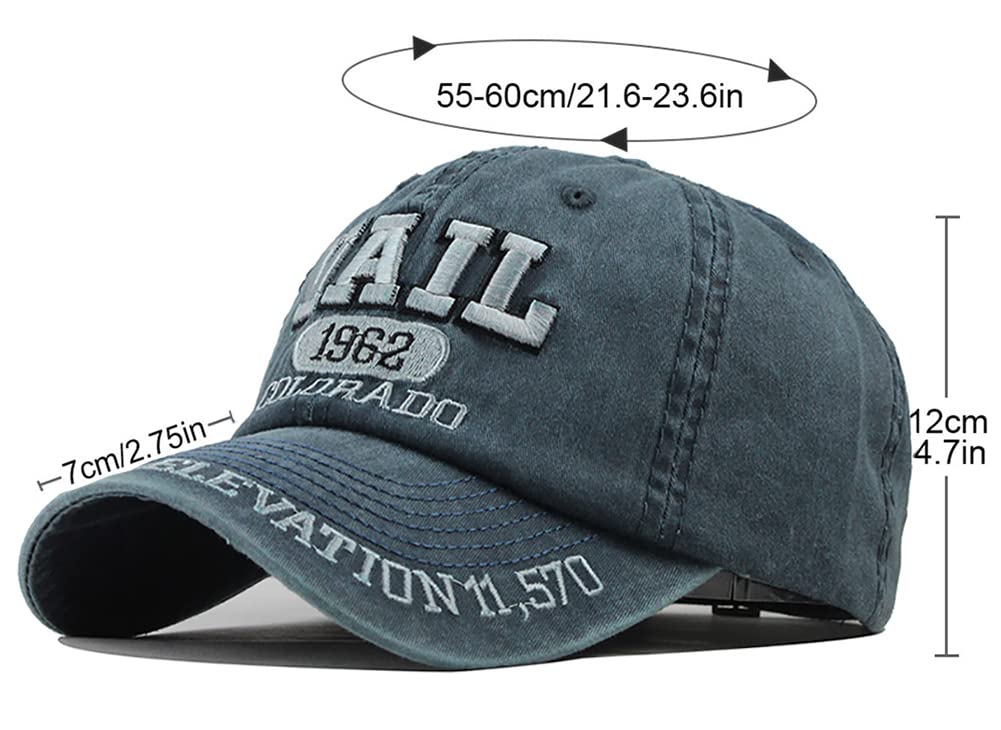 LONGTEN Vintage Denim Cap back view with adjustable strap for a secure fit